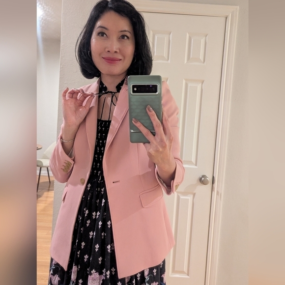 Elizabeth & James Carson One Button Single Breasted Blazer Pink 2 Business work - Picture 2 of 9